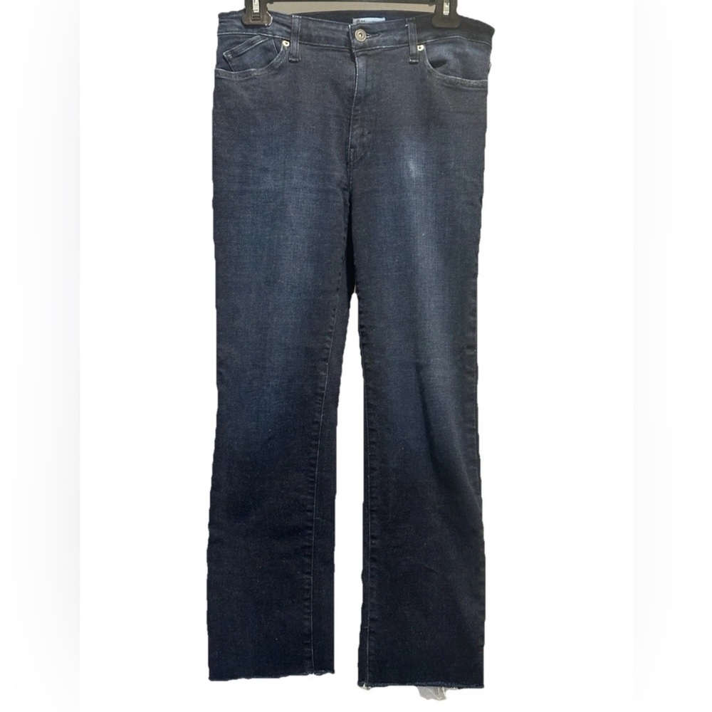 MORRISON Denim Cropped Sexy Boyfriend T400 Tech Raw Hem Dark Jeans Size 28